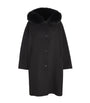 Wool-Cashmere Fox-Trim Cape Coat