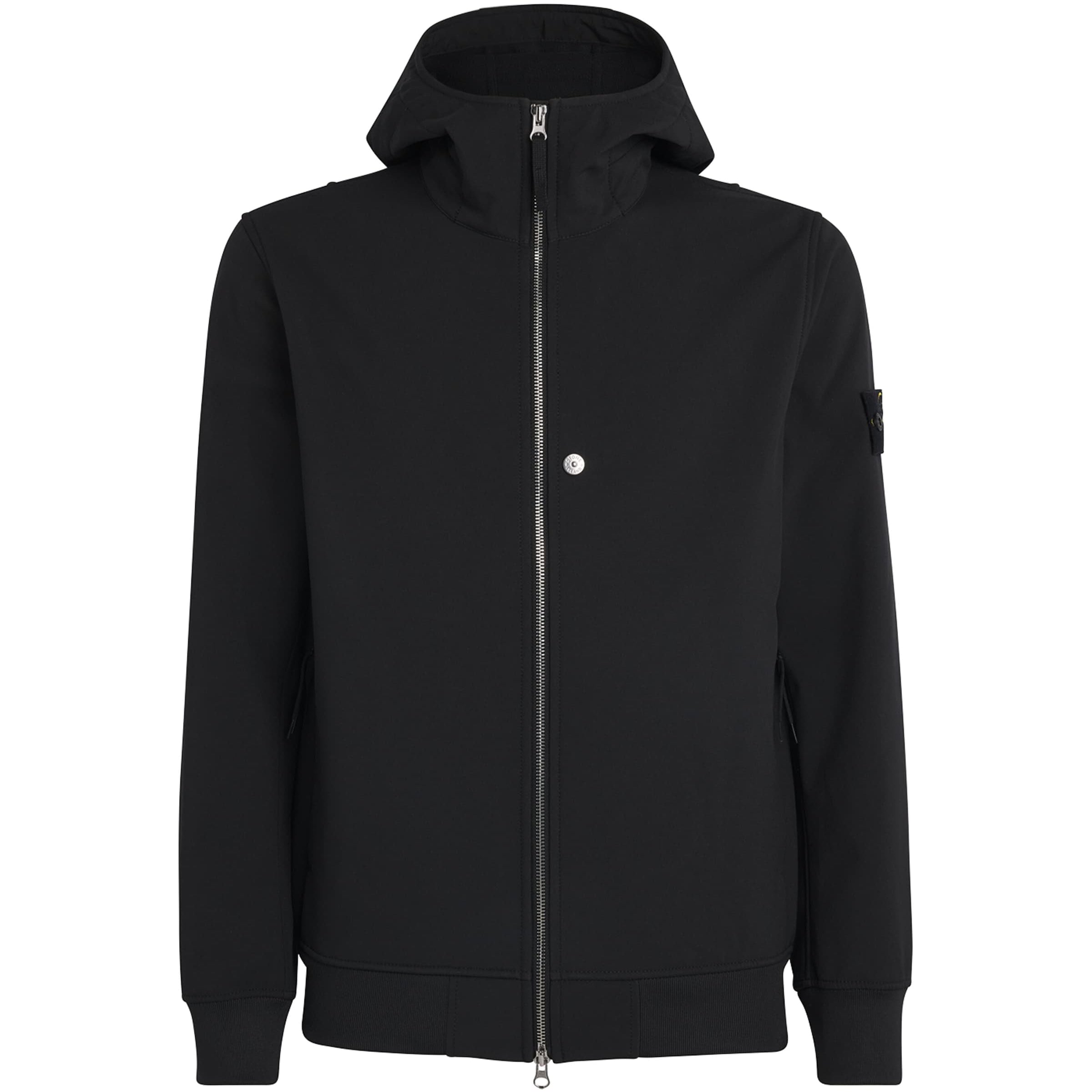 Stone Island Black Soft Shell Bomber Jacket