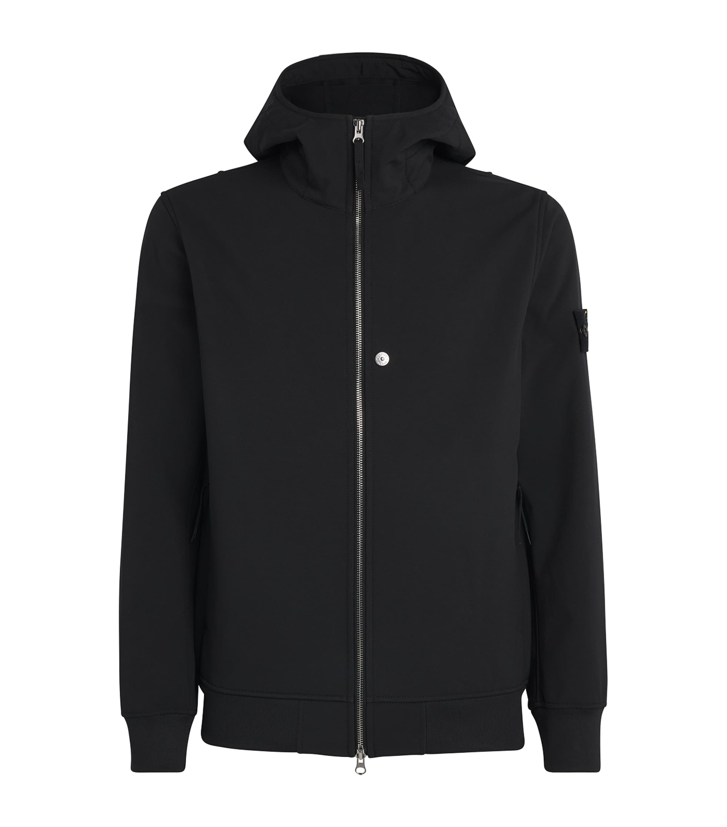 Stone Island Black Soft Shell Bomber Jacket