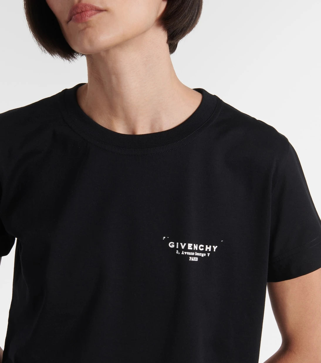 Givenchy - تيشيرت جيرسيه قطني بطبعة شعار Givenchy