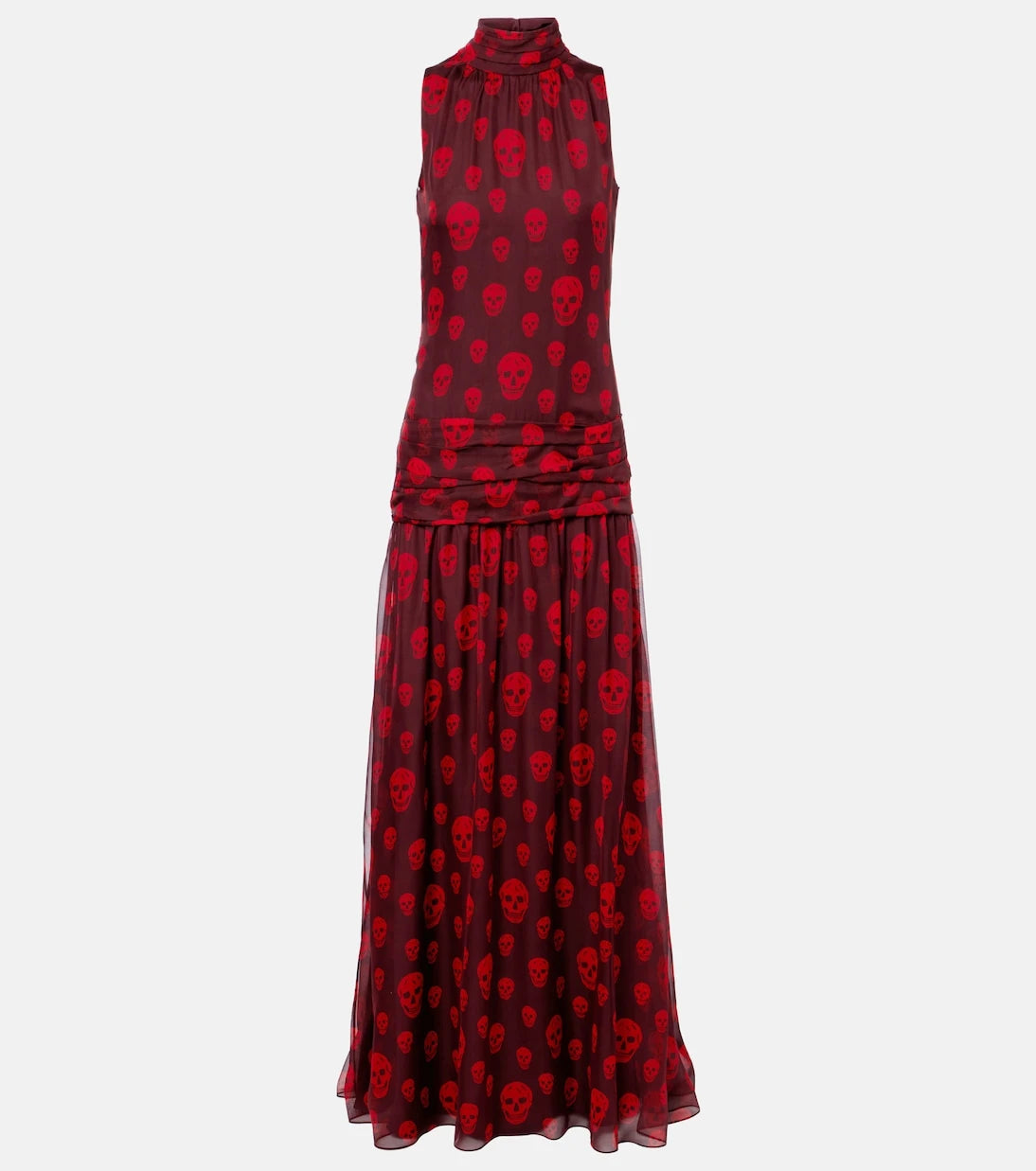 McQueen - Skull silk maxi dress