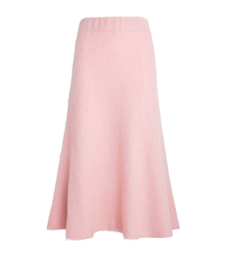 Fabiana Filippi Pink Wool-Mohair-Blend Midi Skirt