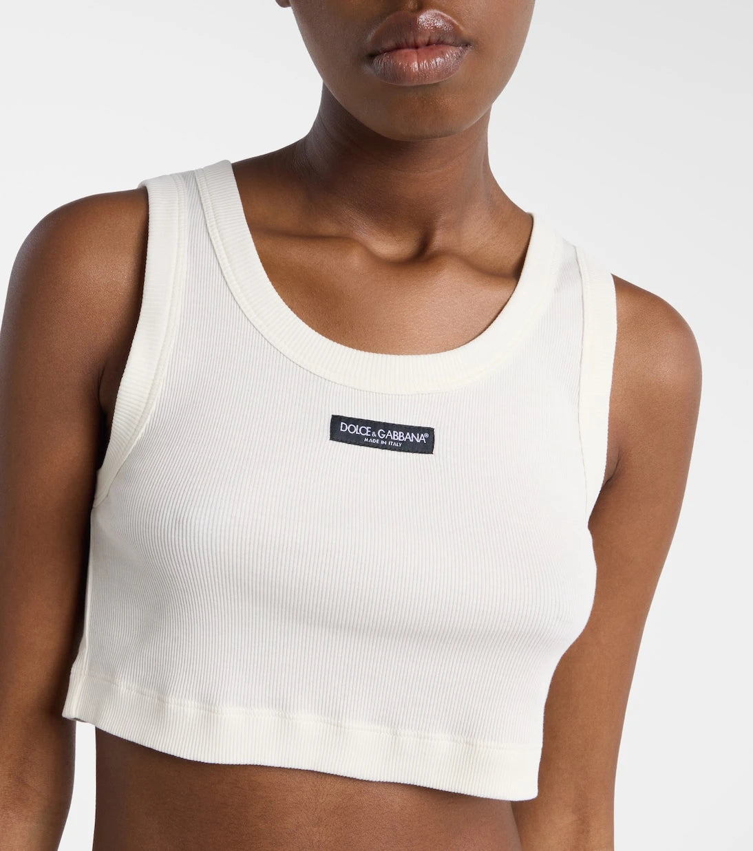 Dolce&Gabbana - Logo cotton jersey crop top