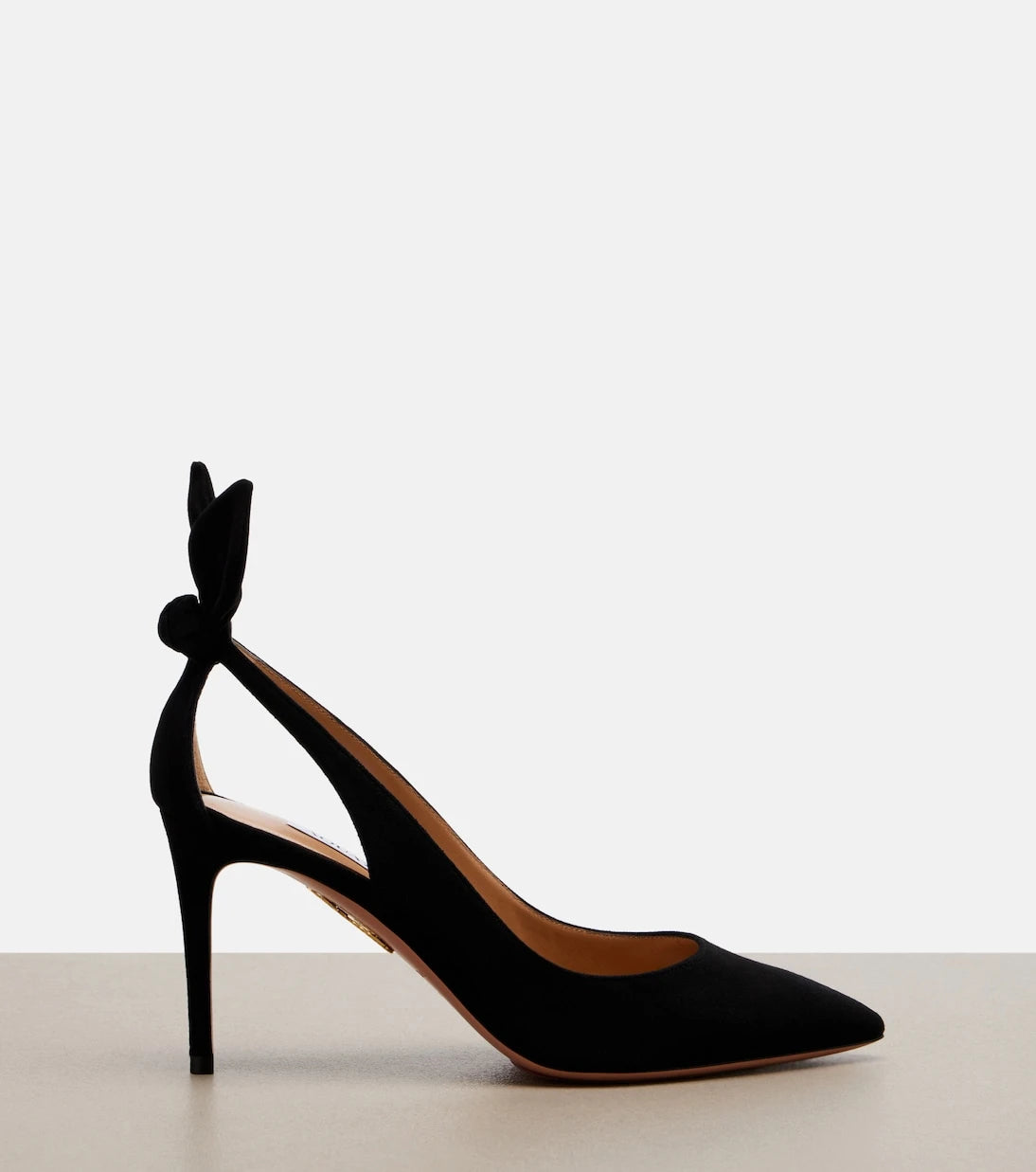 Aquazzura - حذاء "باو تاي 85" من الشامواه بكعب عالٍ