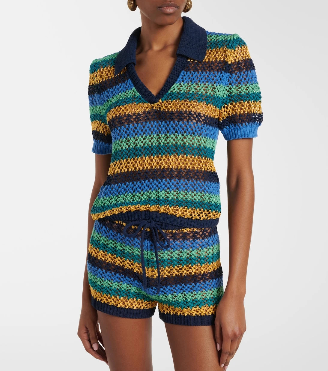 Etro - Knitted striped cotton-blend crop top