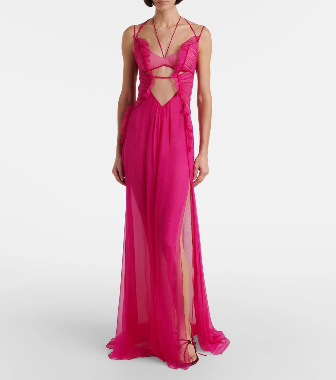 Nensi Dojaka - Semi-sheer silk gown