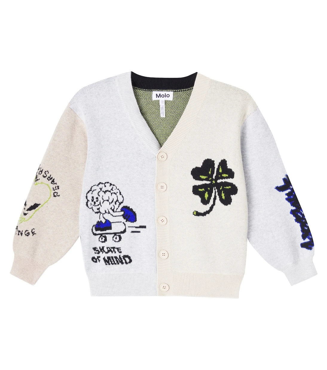 Molo - Burt jacquard cotton and wool cardigan