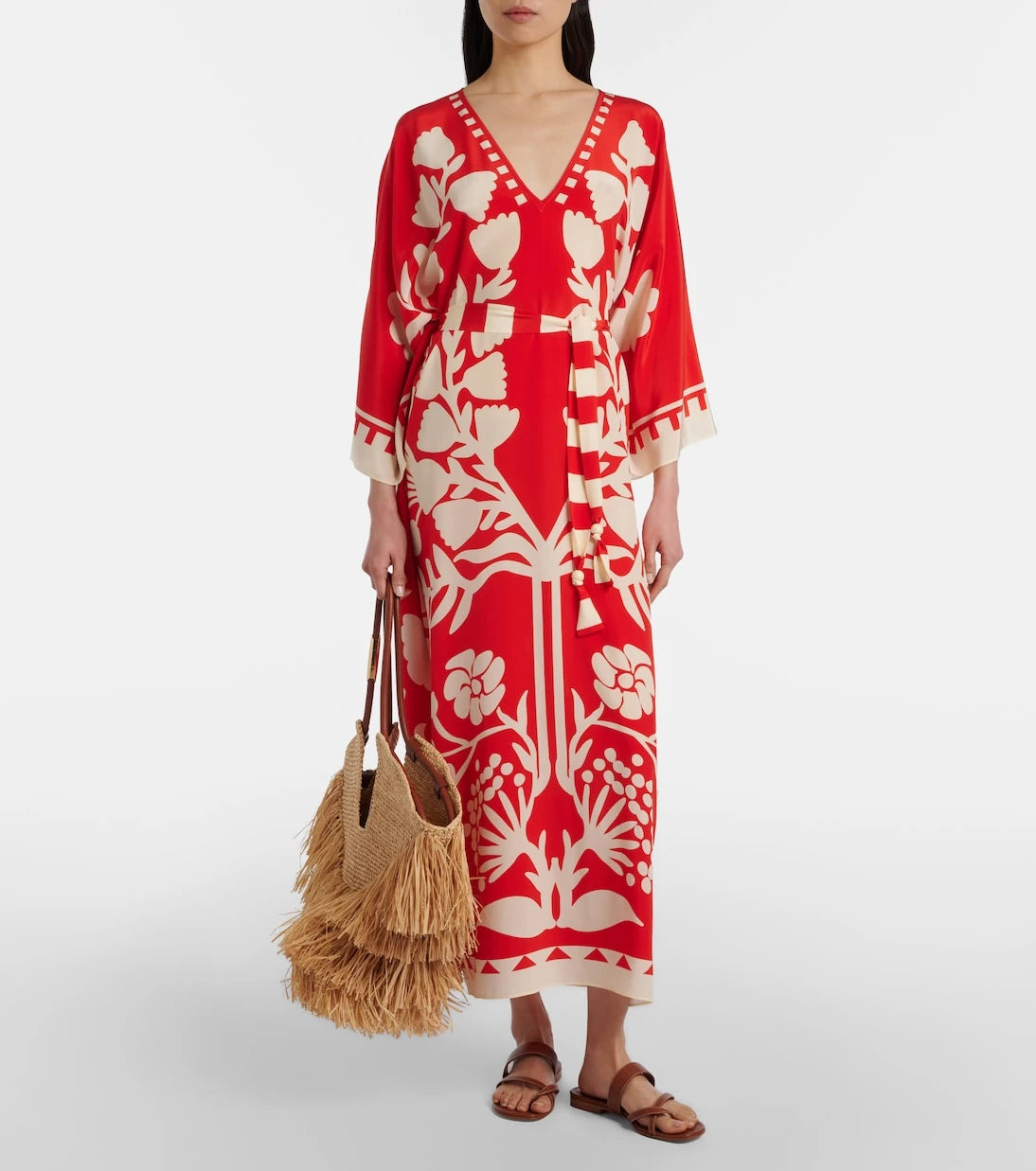 Eres - Holi belted printed silk kaftan