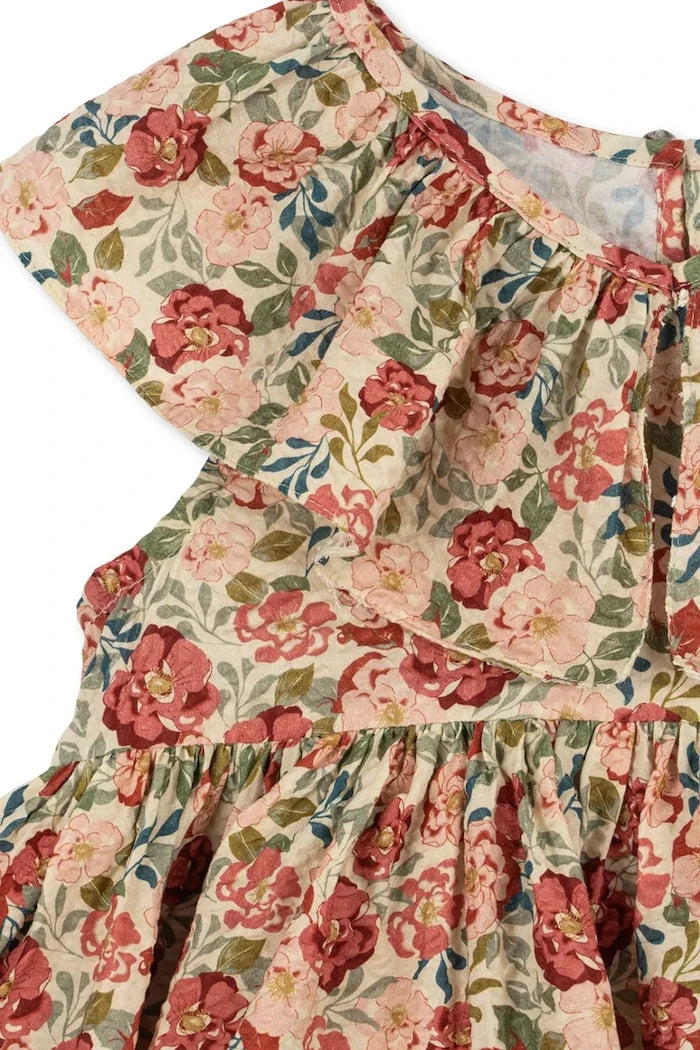 Konges Sløjd BELLA FRILL DRESS GOTS Çocuk Pamuk Elbise