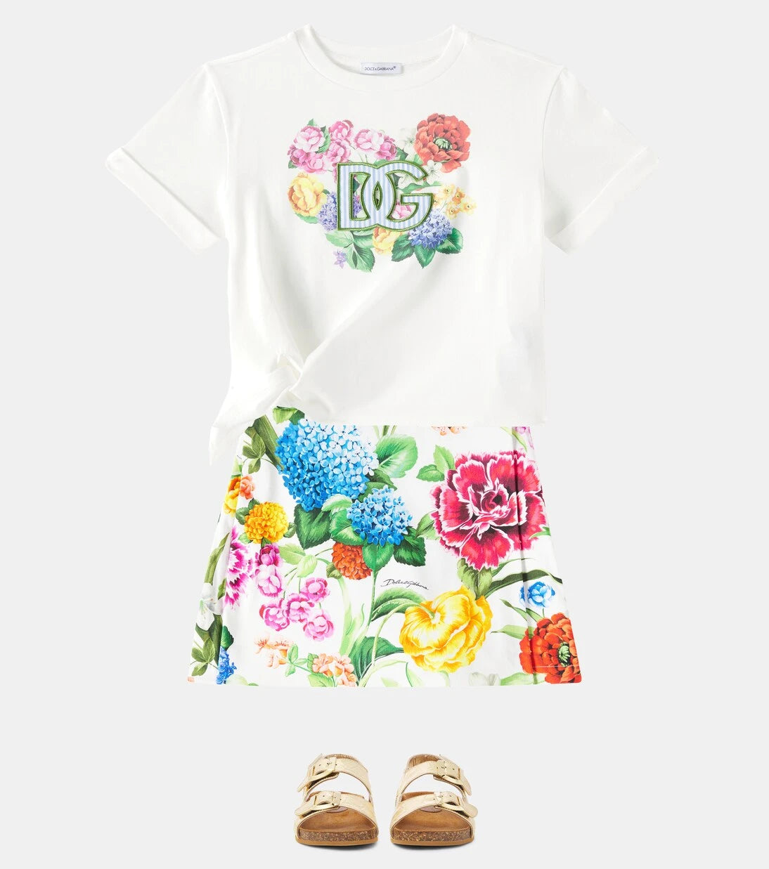 Dolce&Gabbana Kids - Metallic leather sandals