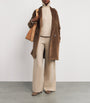 Max Mara Beige Wool-Cashmere Wide-Leg Trousers