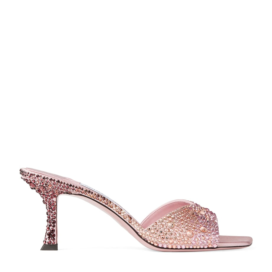 Pink Skye 70 Leather Embellished Mules