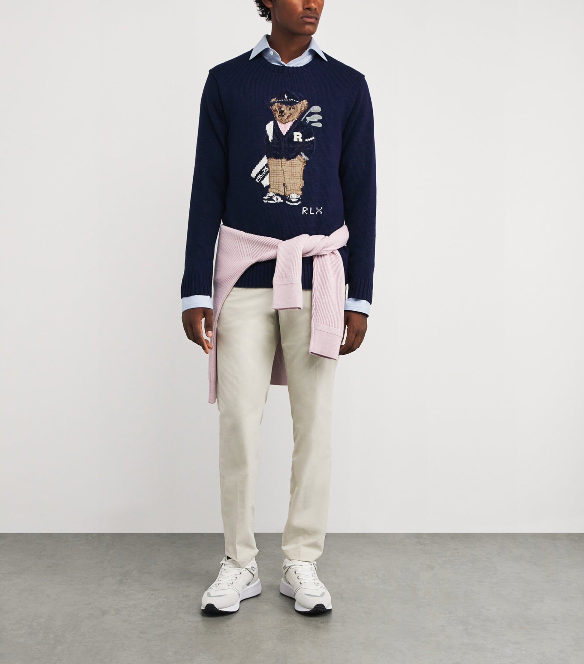 Cotton-Blend Polo Bear Sweater