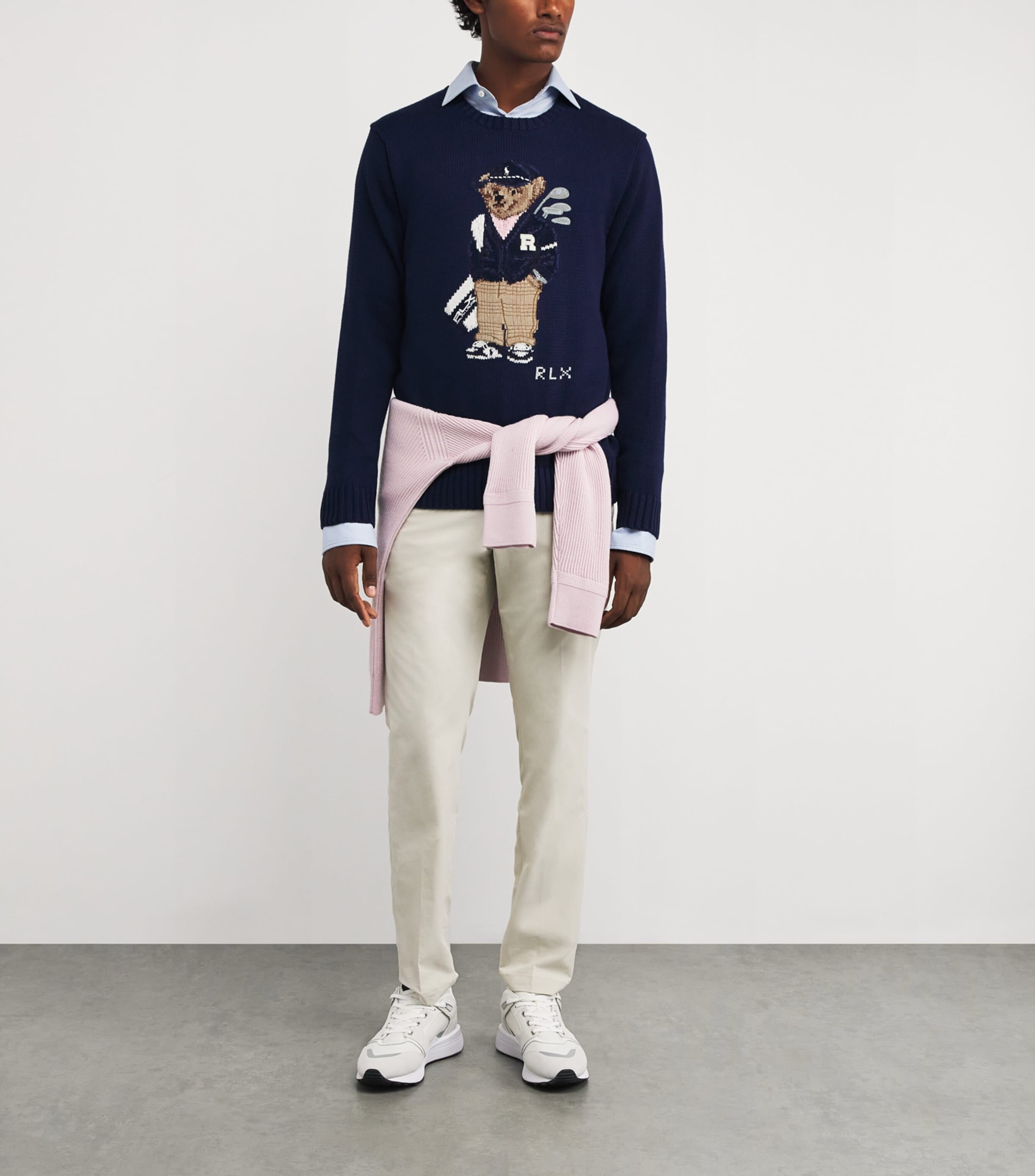 Cotton-Blend Polo Bear Sweater