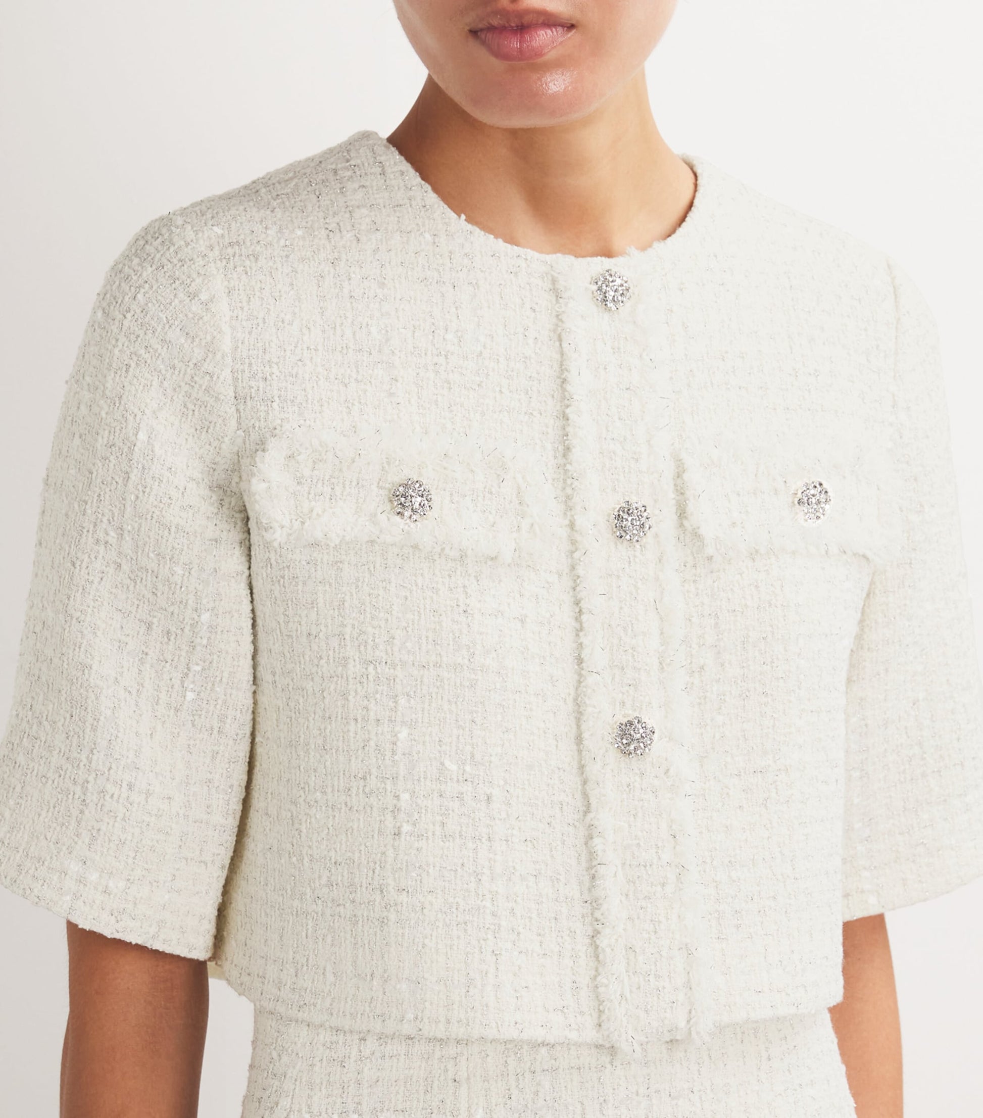 White Tweed 2-In-1 Mini Dress