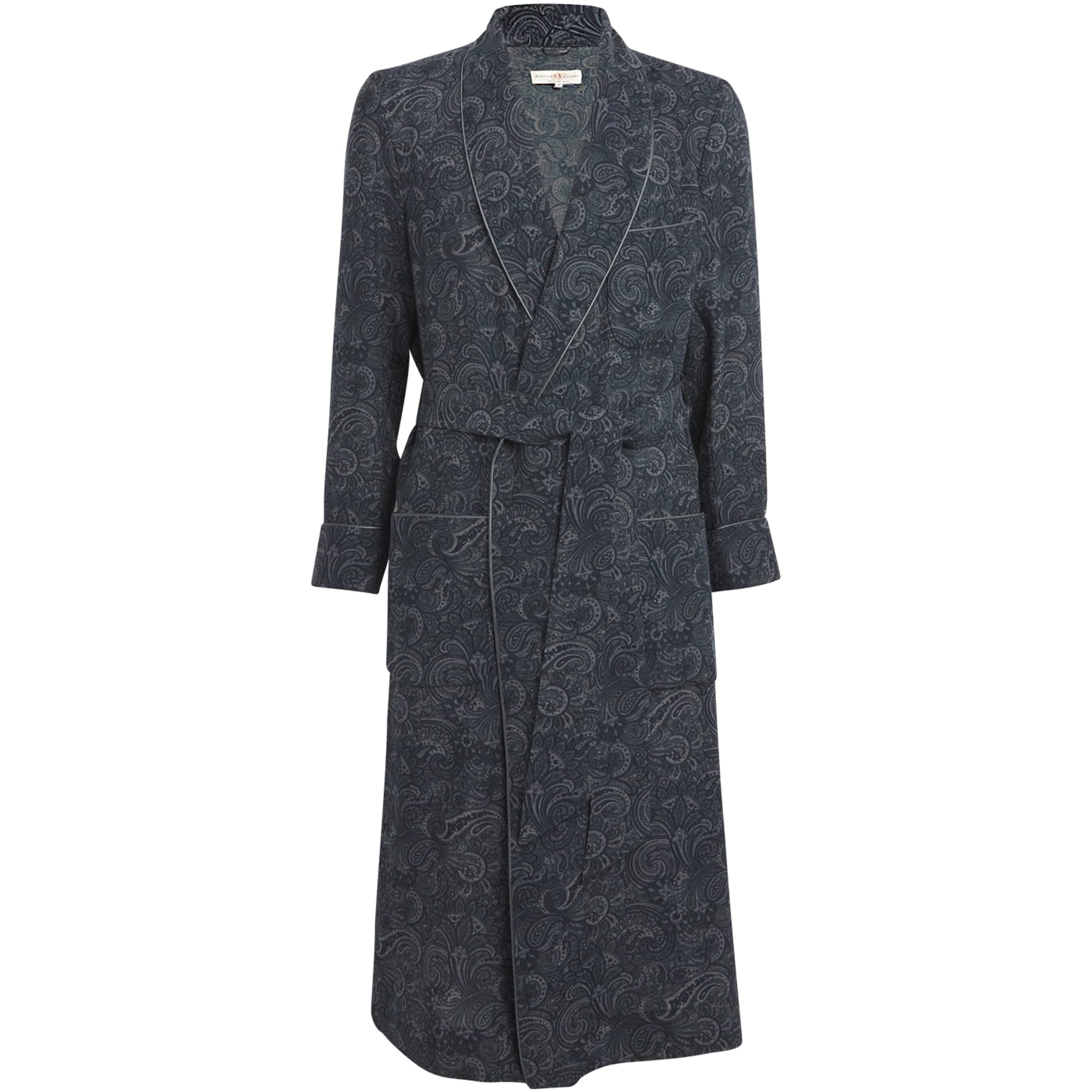Wool Paisley Print Dressing Gown