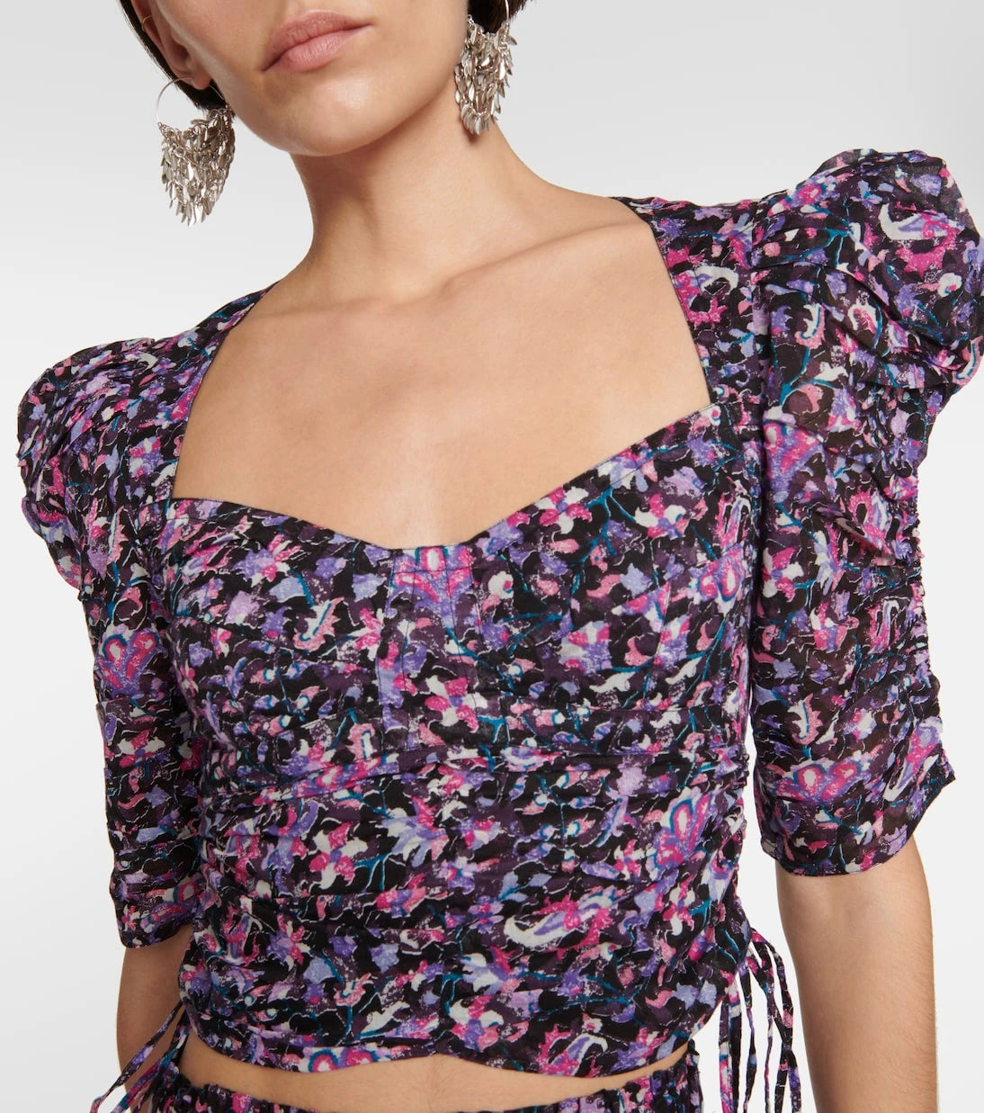 Marant Etoile - Galaor floral cotton crop top