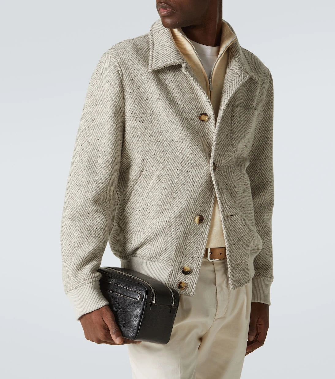 Brunello Cucinelli - Leather toiletry bag
