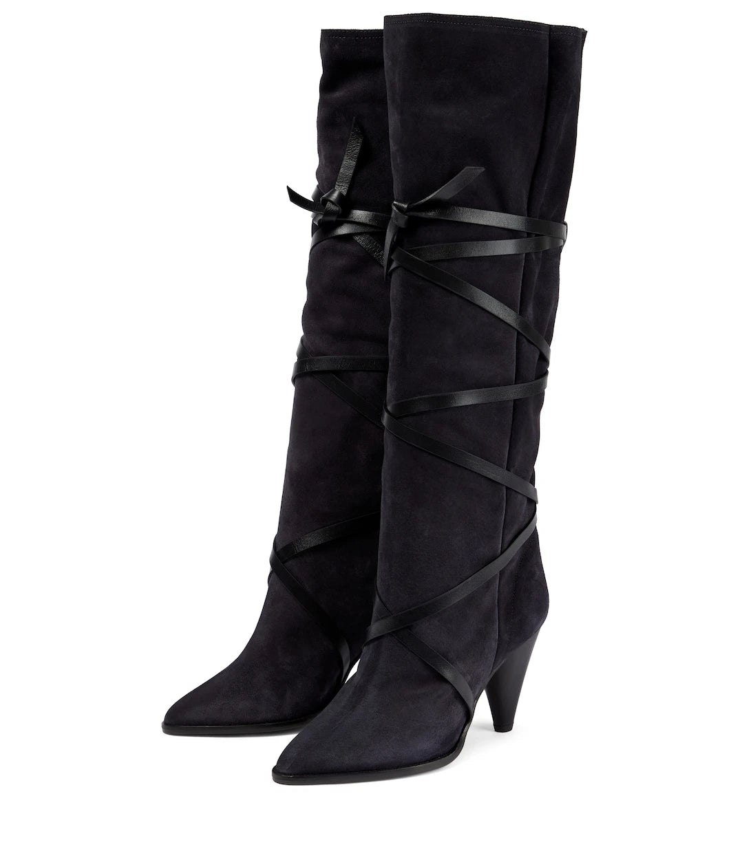 Isabel Marant - Lophie suede leather-trimmed knee-high boots