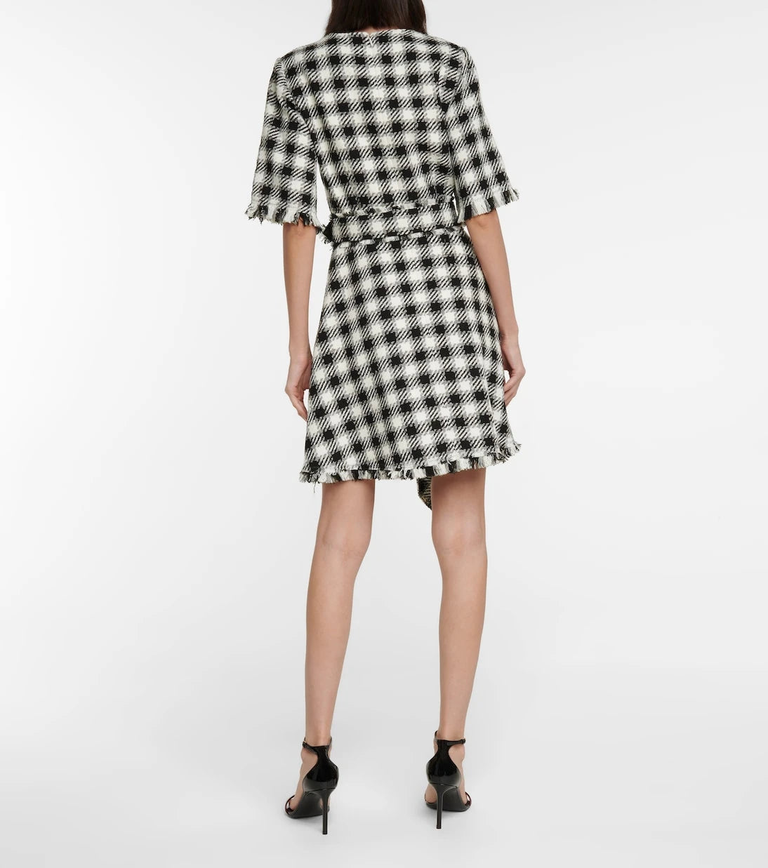 Oscar de la Renta - فستان قصير كاروهات غير متماثل