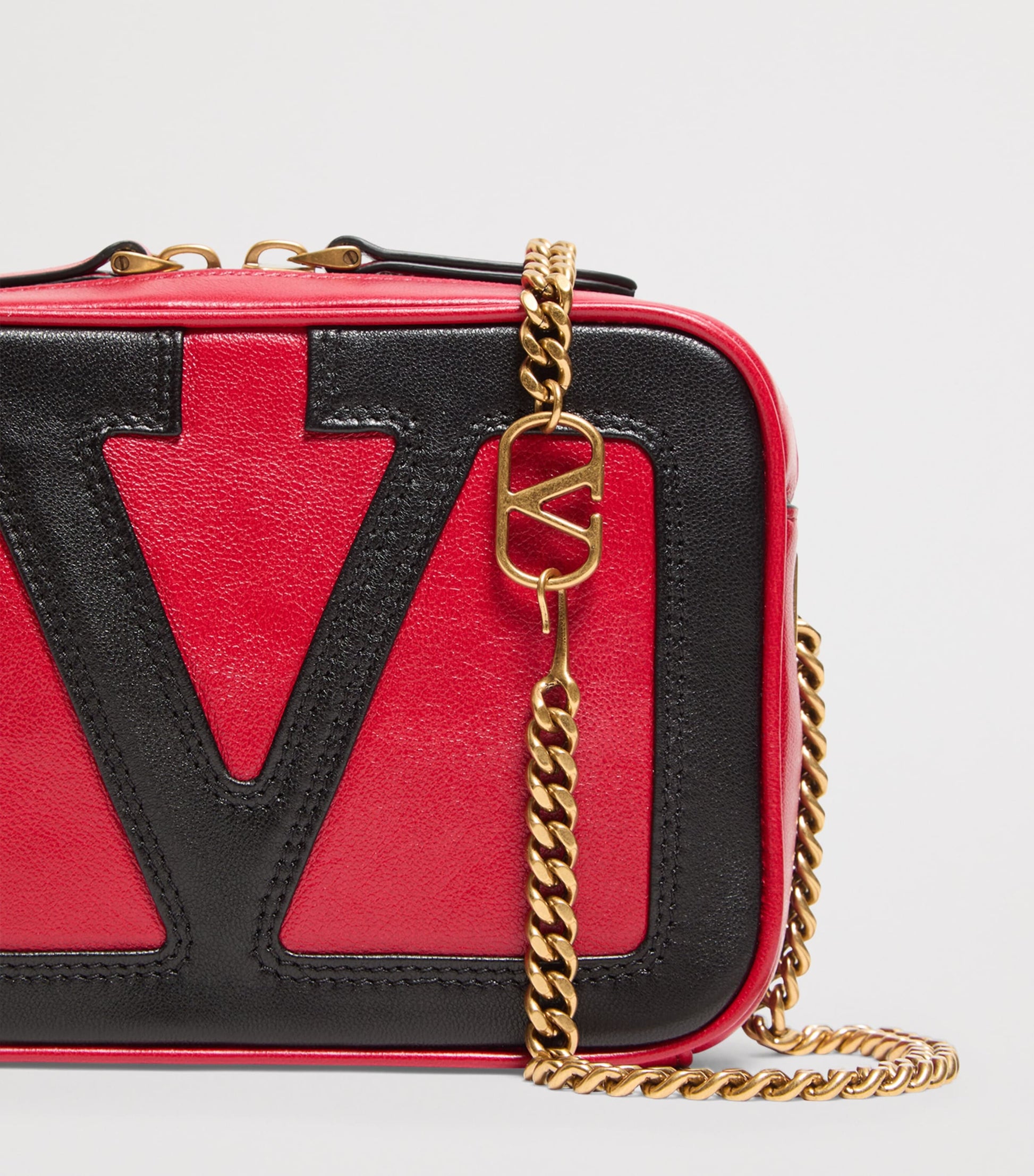 Valentino Garavani Red Leather Viva Superstar Belt Bag
