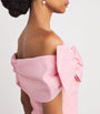 Rebecca Vallance Pink Crêpe Bow-Detail Isabella Midi Dress