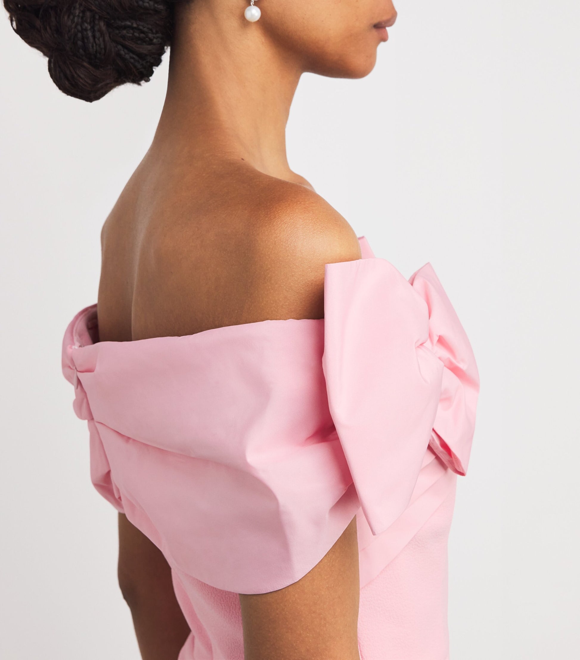 Rebecca Vallance Pink Crêpe Bow-Detail Isabella Midi Dress