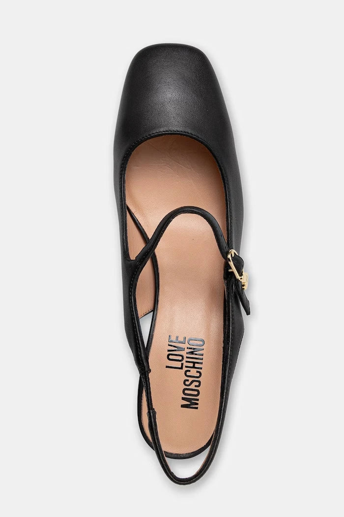 Love Moschino kalın topuklu deri ayakkabılar