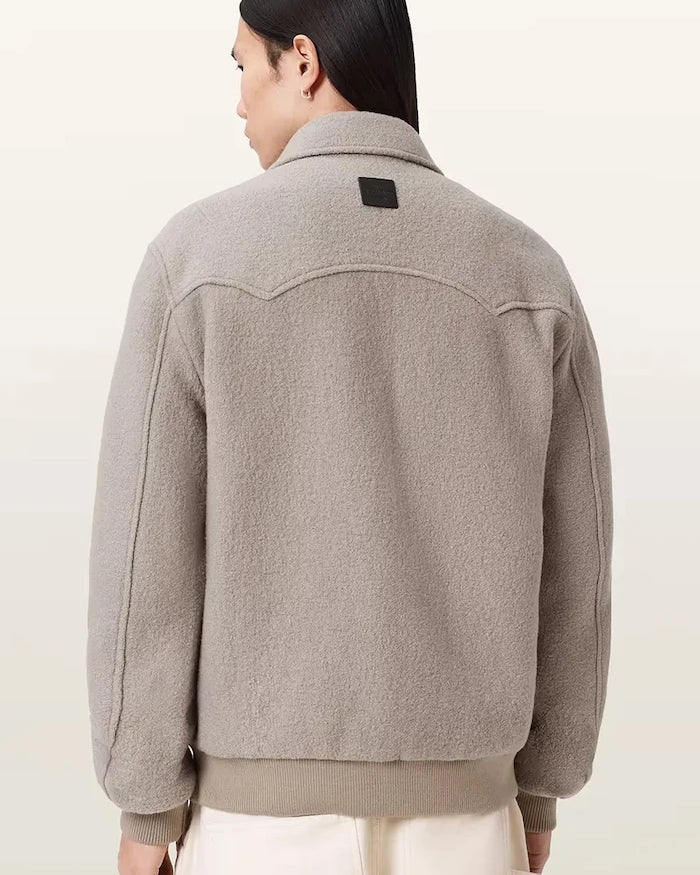 AllSaints erkek yün bomber ceket ROYCE