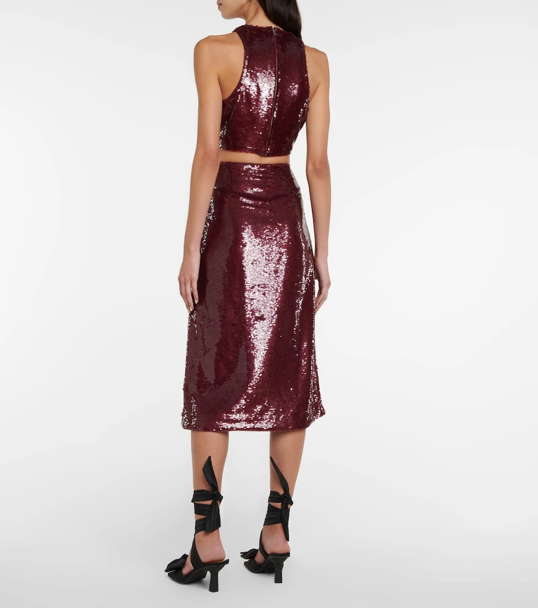 Ganni - Sequined wrap skirt