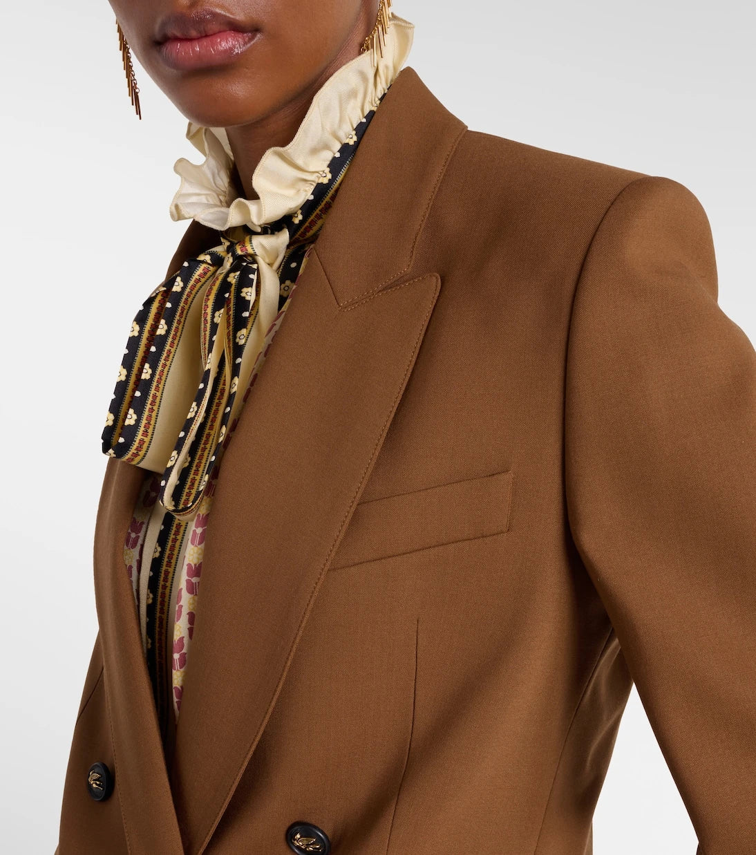 Etro - Kruvaze yün karışımı blazer