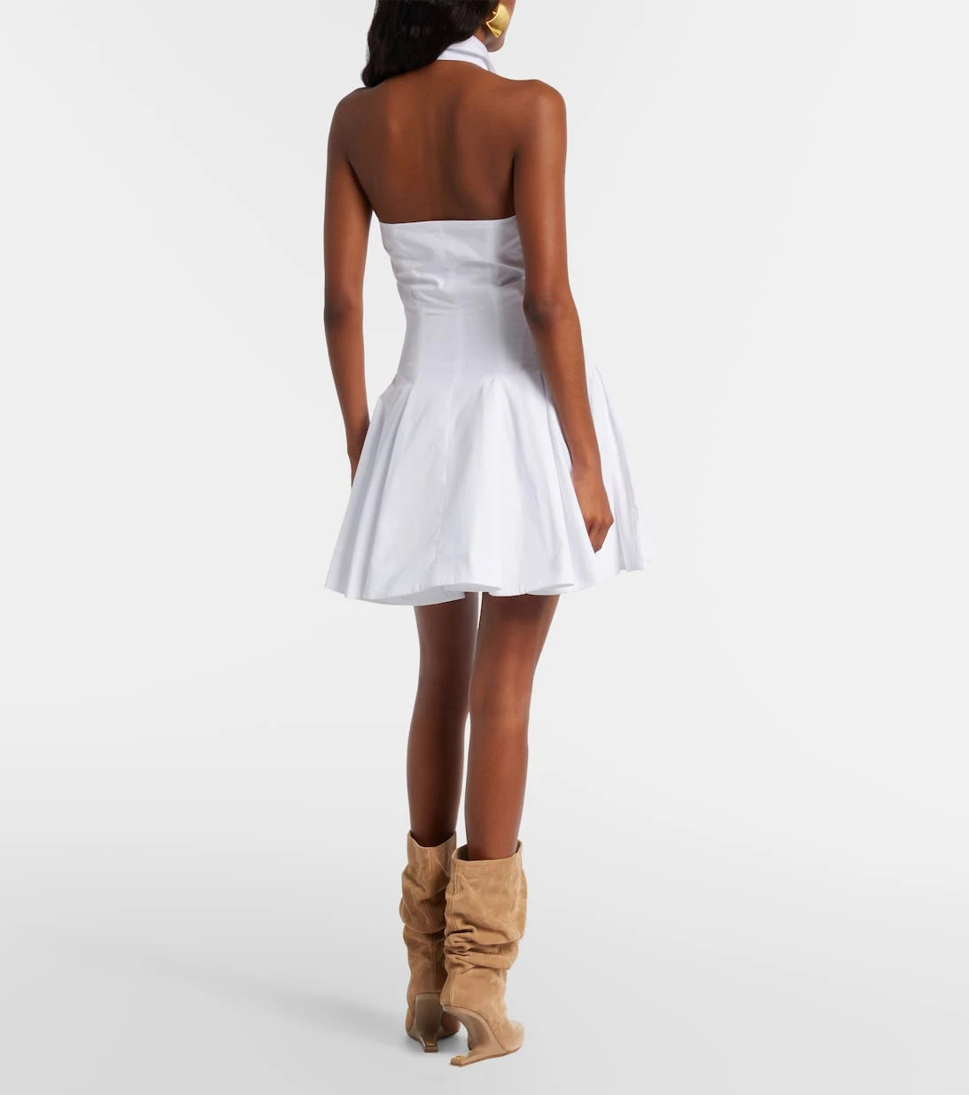 Balmain - Pleated cotton poplin minidress