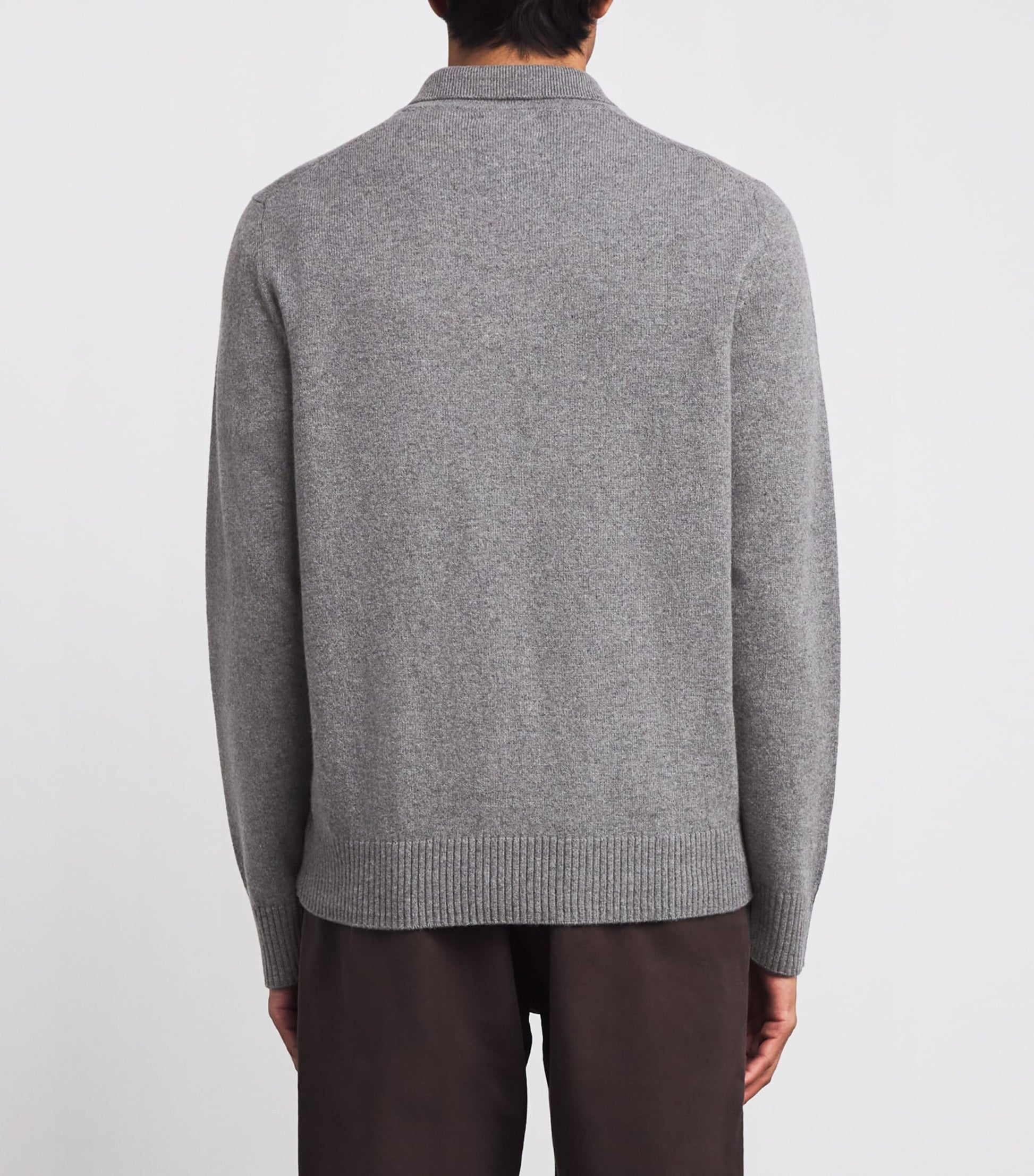 Norse Projects Grey Merino Lambswool Polo Sweater