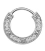 White Gold and Diamond LOVE Single Hoop Earring