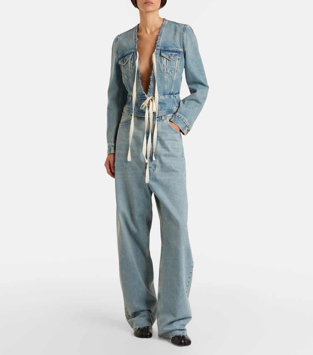 Maison Margiela - Frayed straight jeans