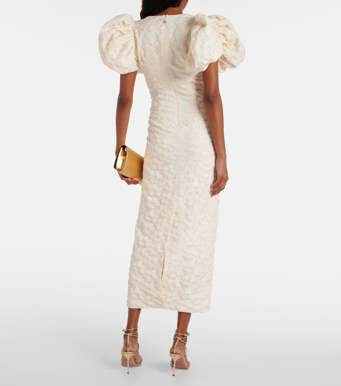 Rotate - Bridal floral jacquard midi dress
