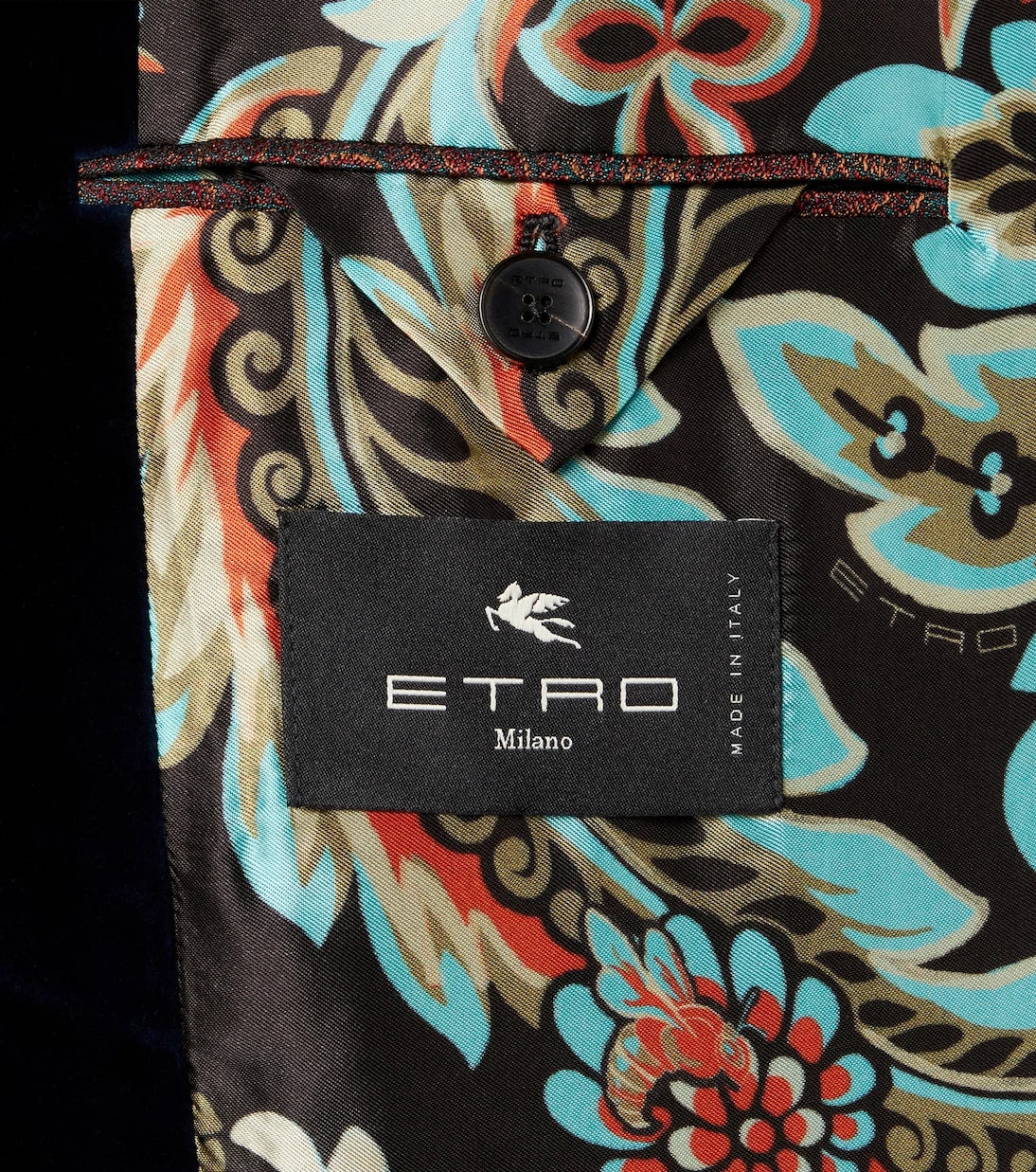 Etro - سترة بلايزر قطنية مخملية