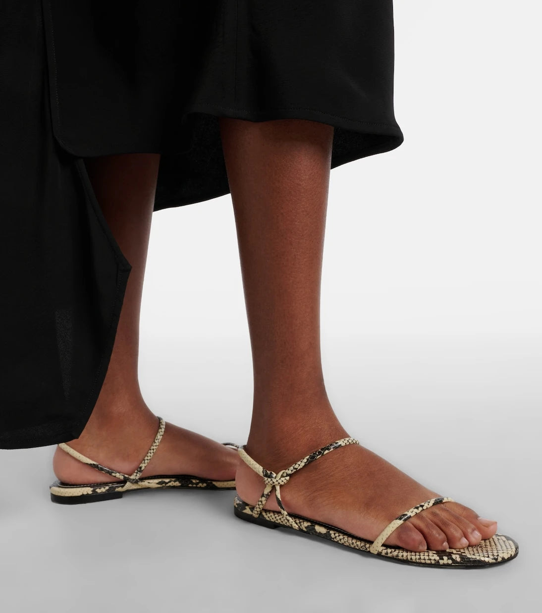 Staud - Laurel snake-effect leather sandals