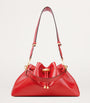Red Medium Leather Cinch Bucket Bag