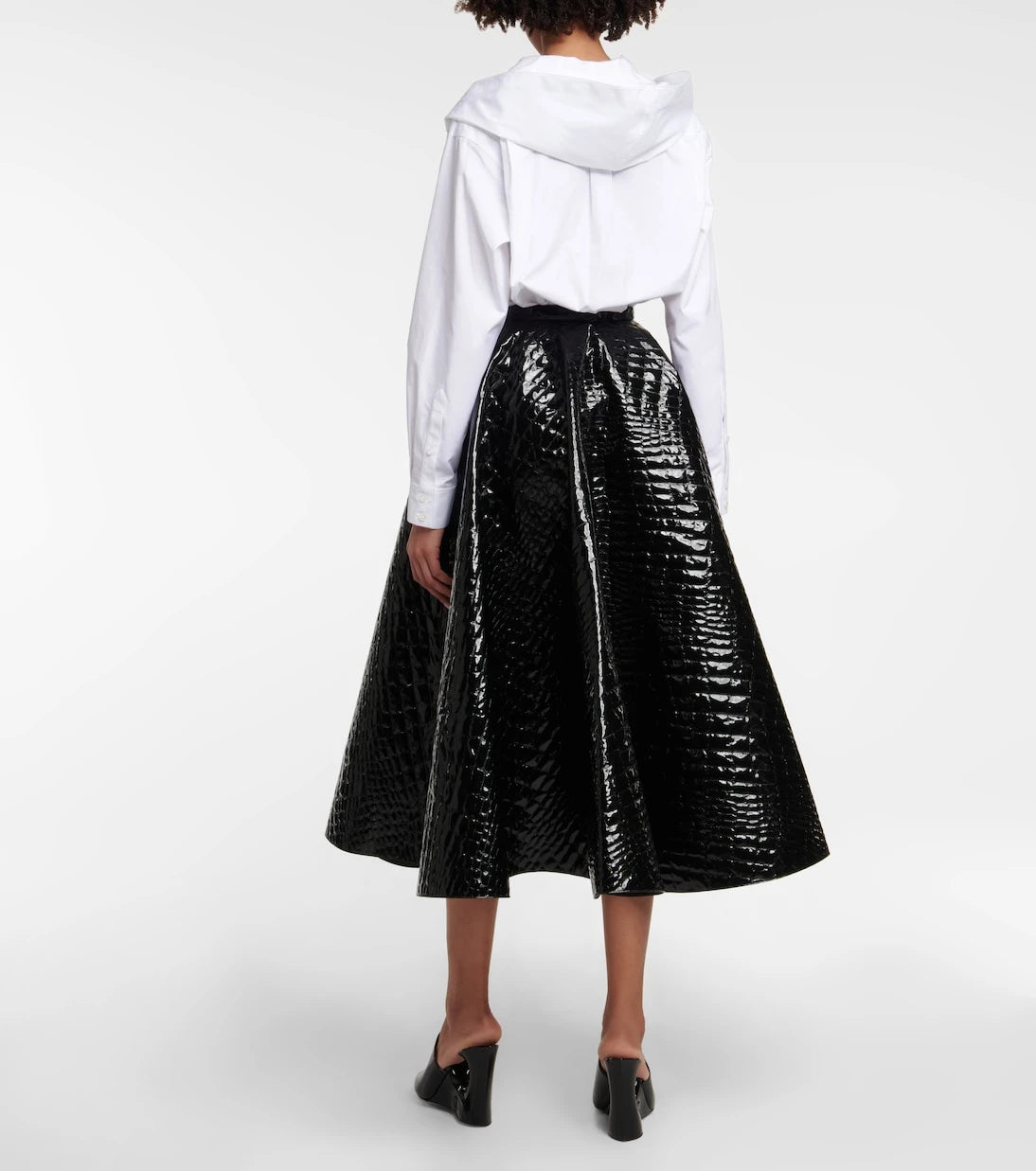 Alaïa - تنورة ميدي بنقشة جلد التمساح