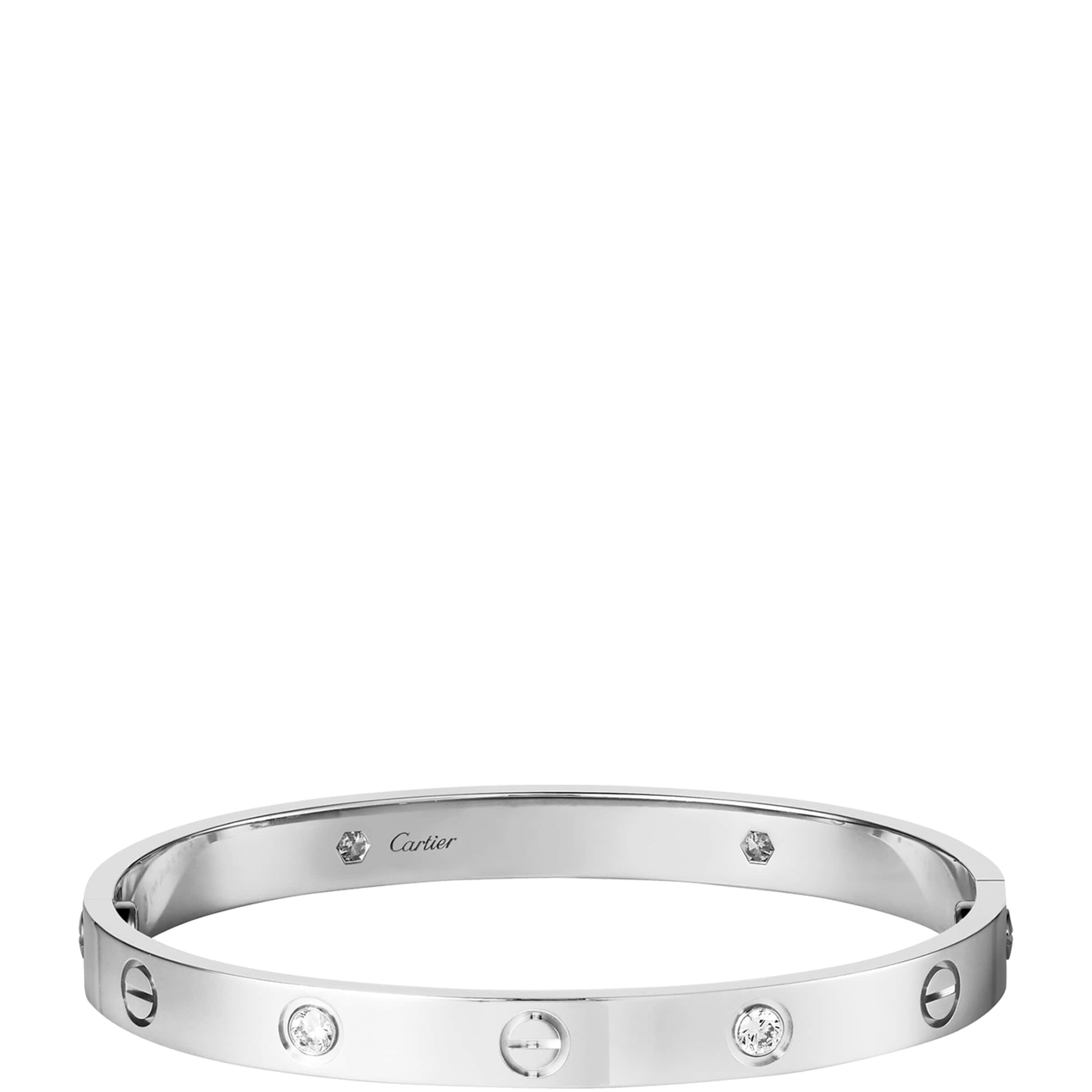 LOVE Classic White Gold 4-Diamond Bracelet
