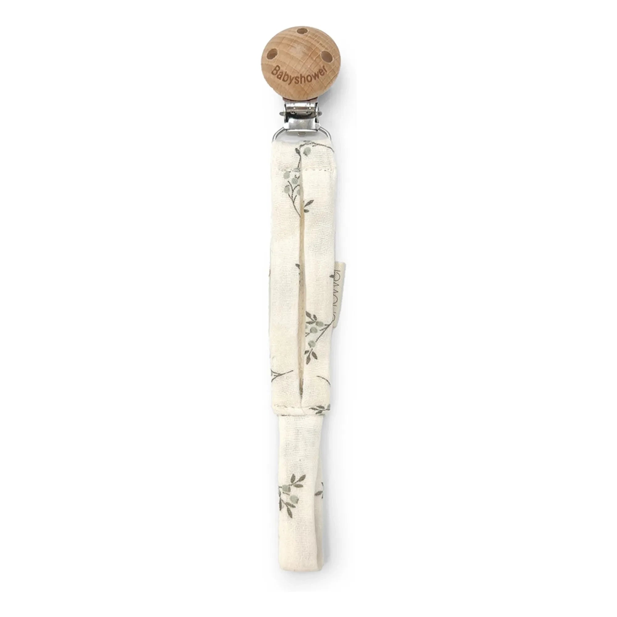 Babyshower - Olive pacifier clip | Ecru