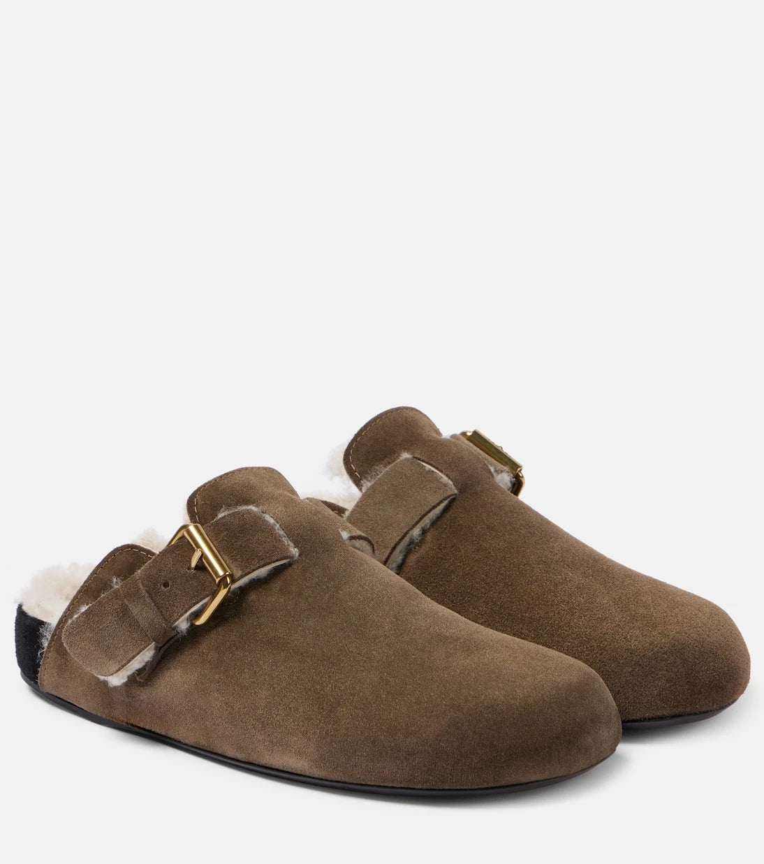 Isabel Marant - Mirvin shearling-lined suede clogs