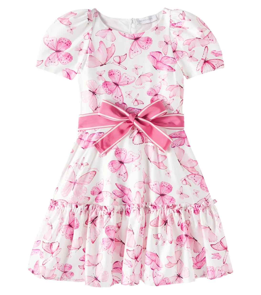 Monnalisa - Printed cotton satin dress