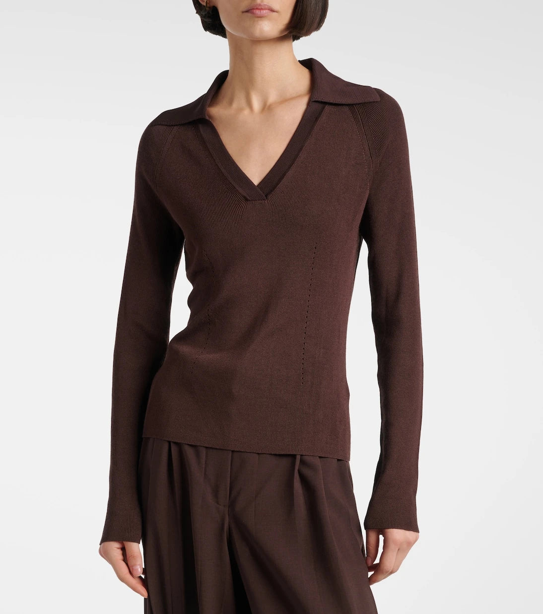 Joseph - Ribbed-knit polo sweater