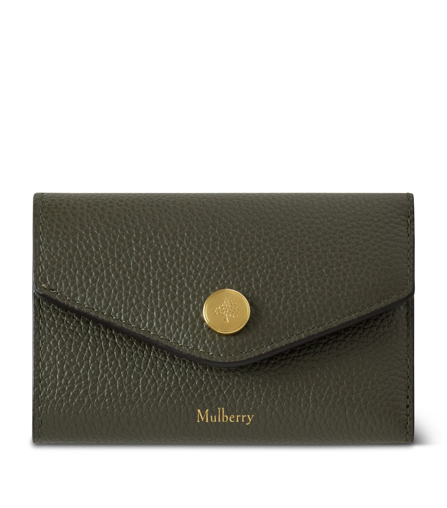 Mulberry GREEN Leather Folded Multi-Card Wallet