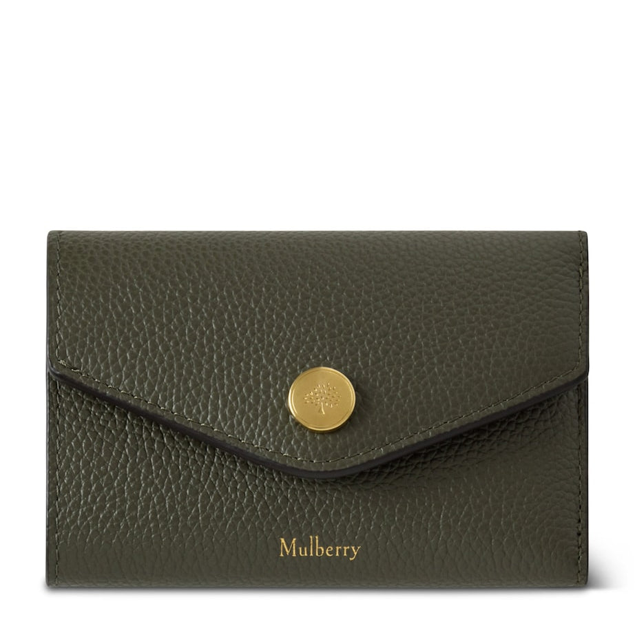 Mulberry GREEN Leather Folded Multi-Card Wallet