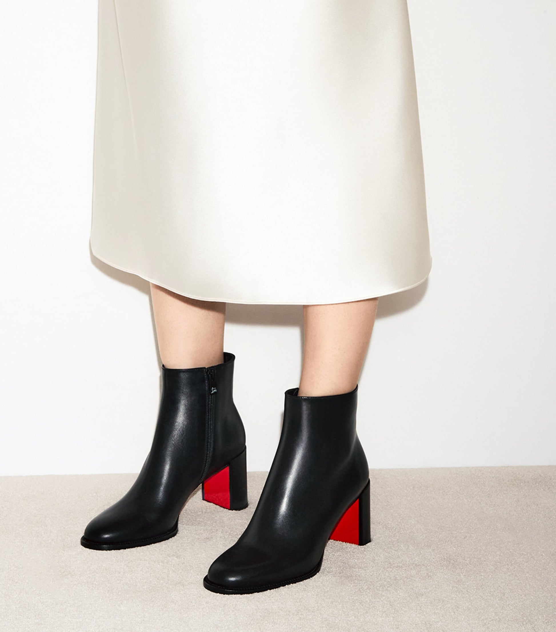 Christian Louboutin Black Adoxa Leather Ankle Boots 70