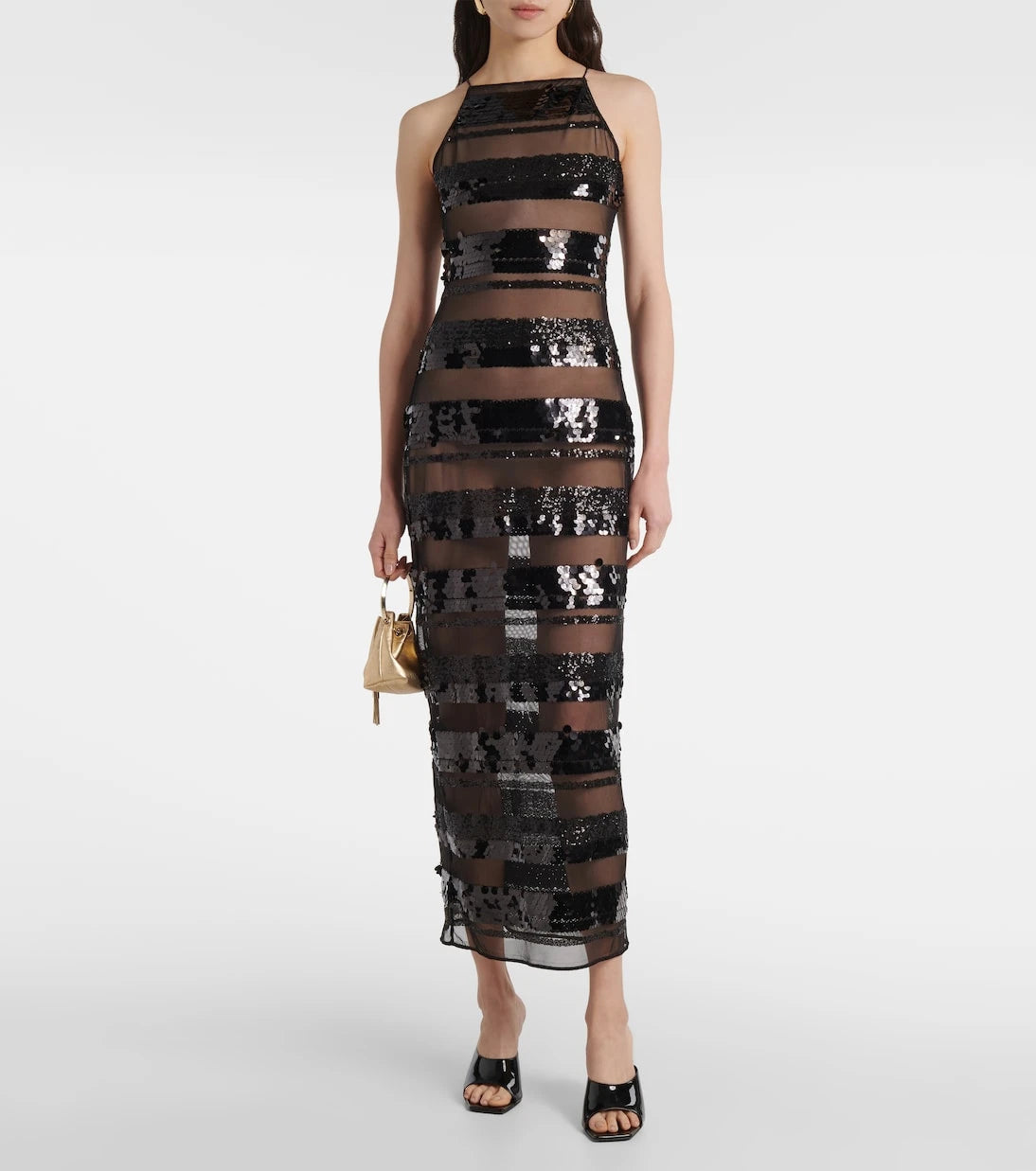 Oséree - Sequined striped maxi dress