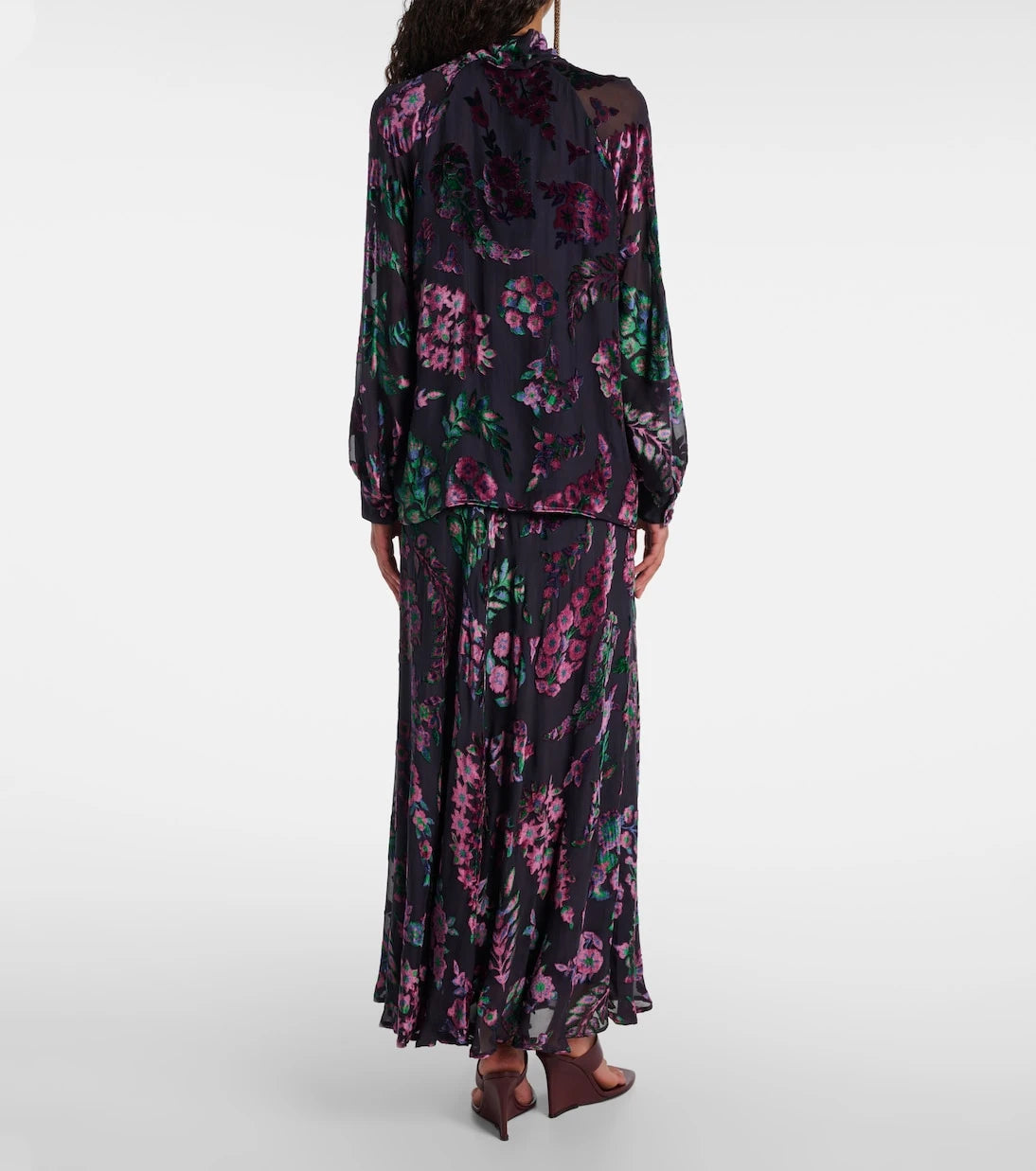 Etro - بلوزة مطبوعة بياقة على شكل ربطة عنق